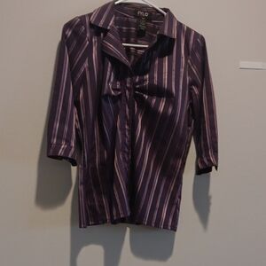 FYLO Purple and Pink Striped Shirt